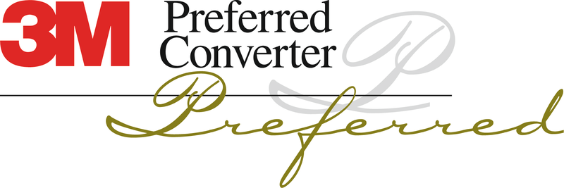 3M Converter Die Schrift 3M Preferred Converter ist ein IBZ Converting-qualitäts siegel. Das Logo ist rot und links, während der rest rechts schwarz steht. alles ist auf weissem Hintergrund mit der goldigen aufschrift preferred