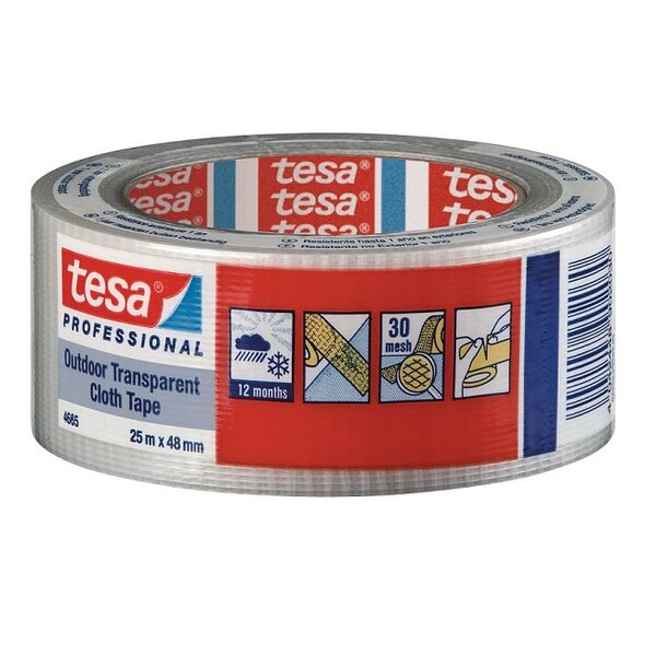 tesa 4665 Outdoor Gewebeband transparent einseitig klebend. Im IBZ Industrie AG Onlineshop erhältlich.