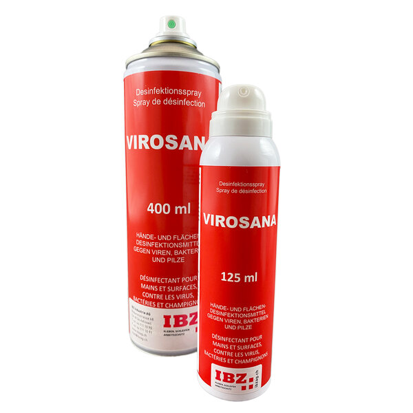 Virosana Schweizer Desinfektionsspray für Oberflächen und Hände. Im IBZ Industrie AG Onlineshop erhältlich